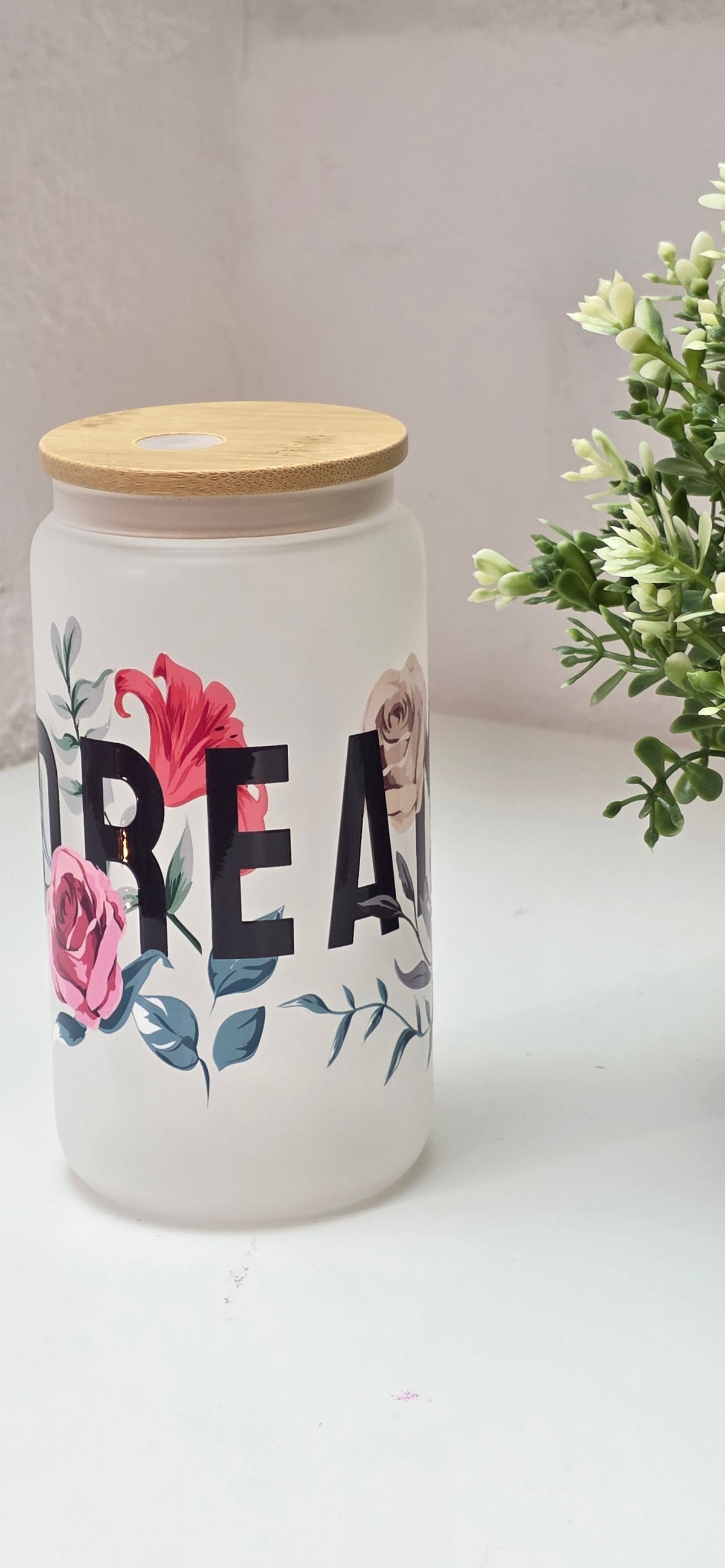 BinArt Motivglas mit Bambusdeckel