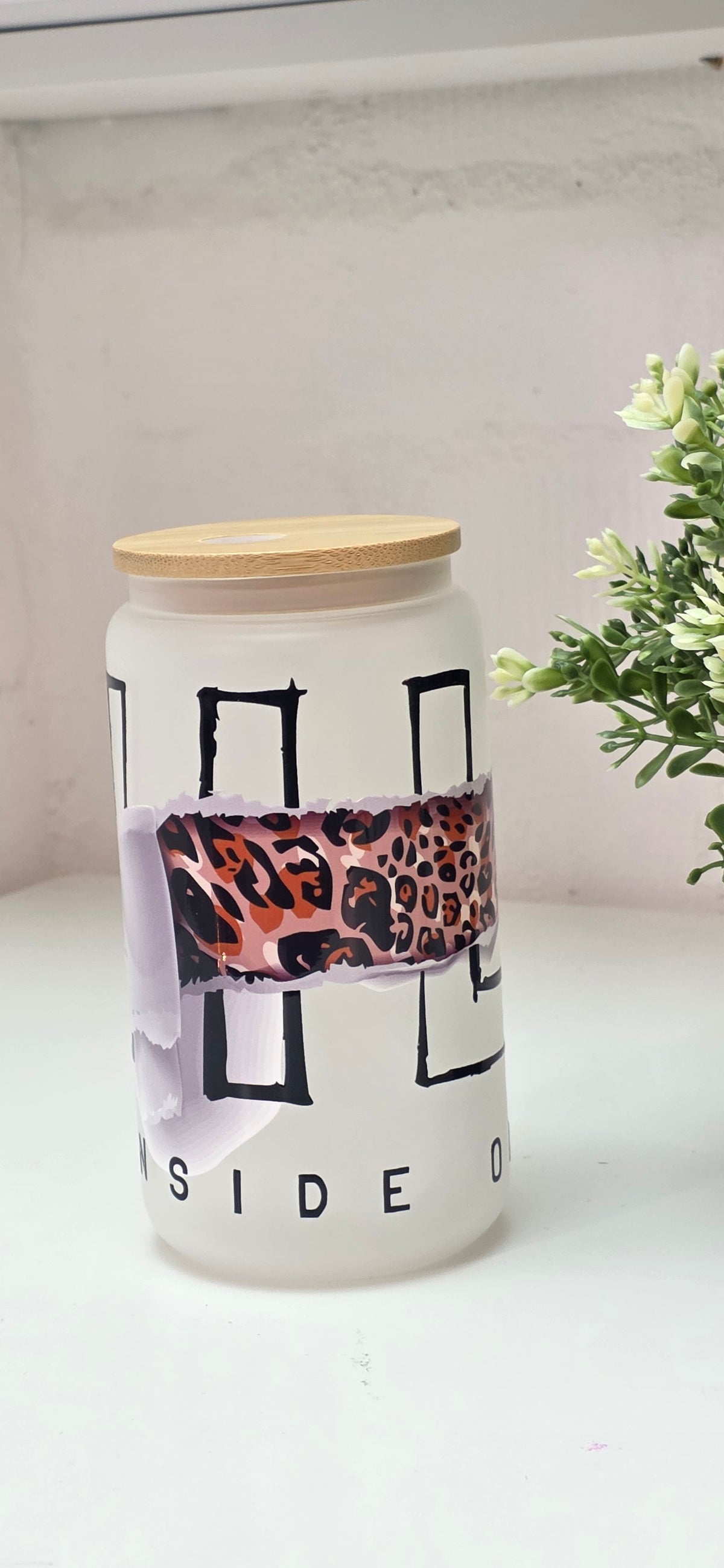 BinArt Motivglas mit Bambusdeckel