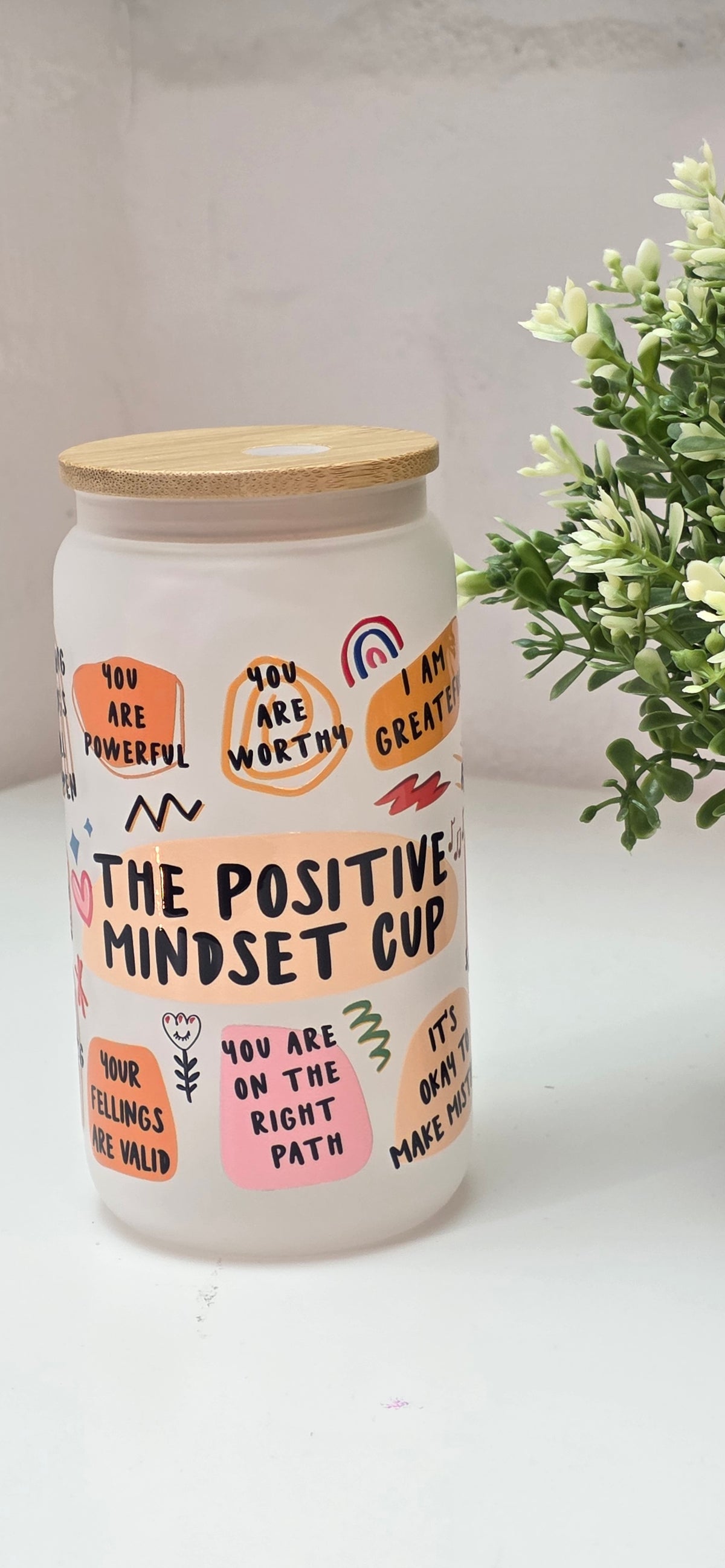 BinArt Motivglas mit Bambusdeckel
