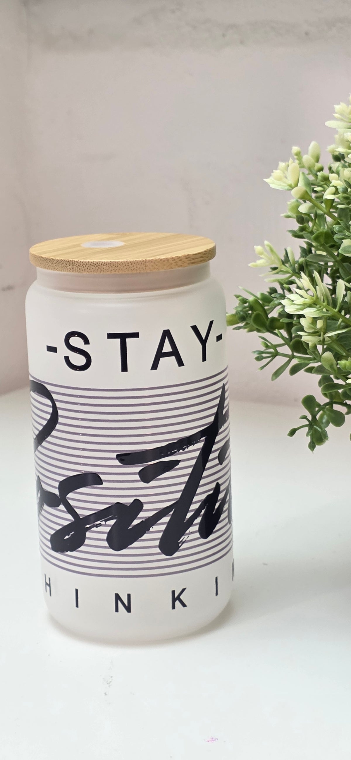BinArt Motivglas mit Bambusdeckel